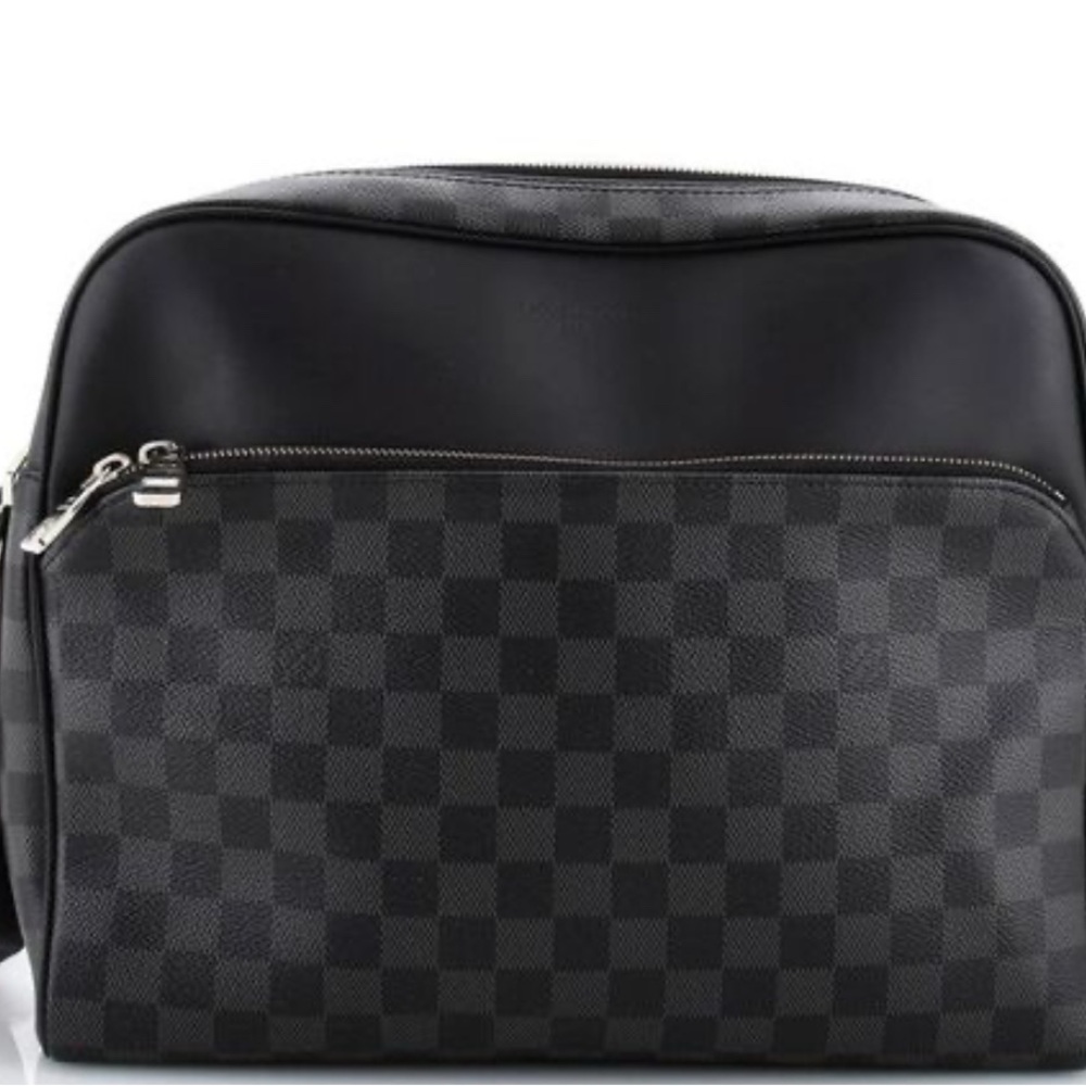 Checkered Black Men's Bag lv